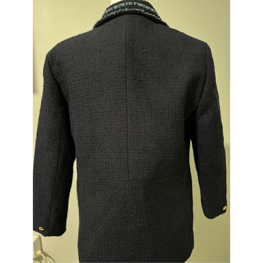 Talbots Contrast trim Tweed jacket Gold button front 10 - Picture 9 of 11